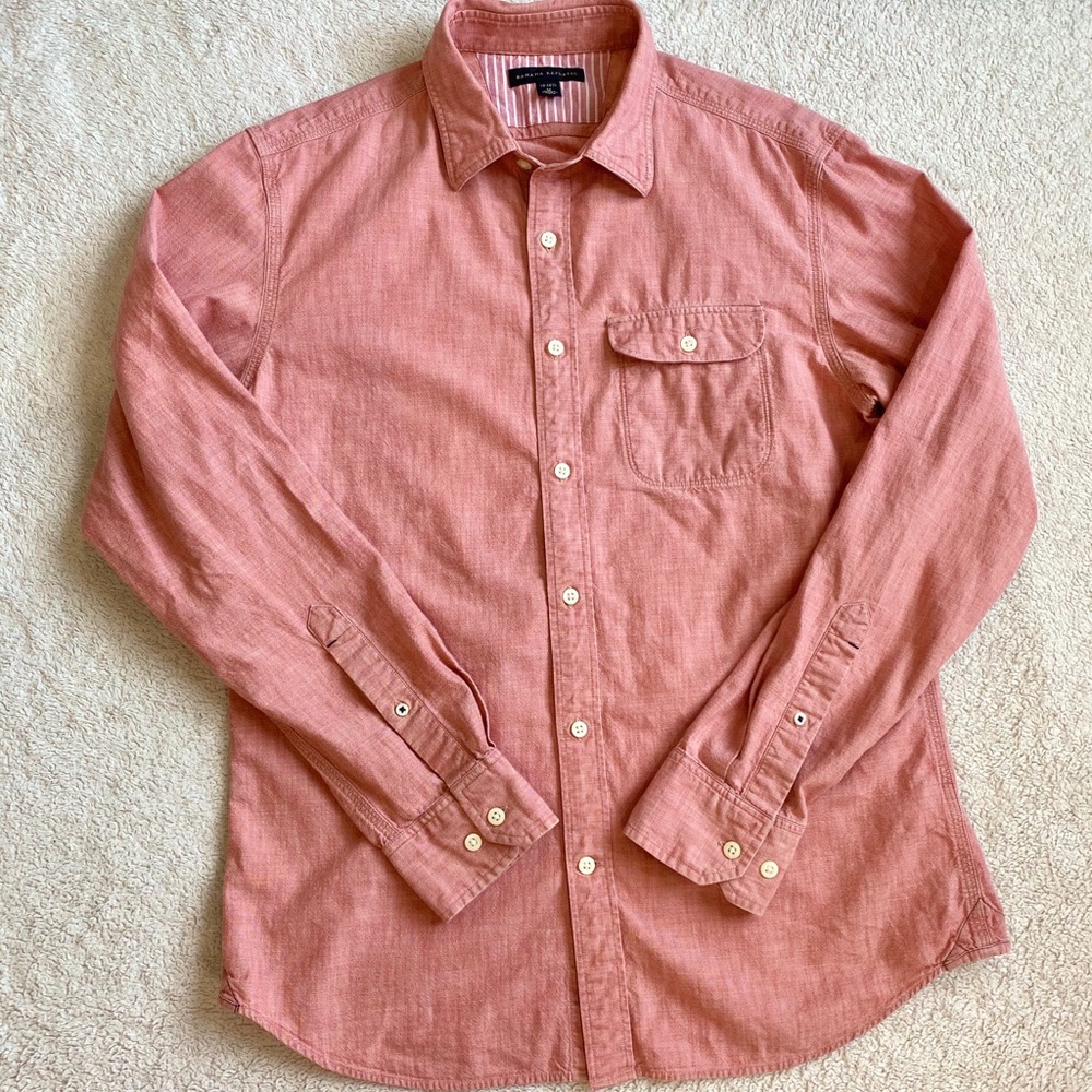 Banana Republic Red Button Down Long-Sleeve Shirt